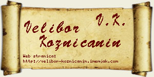 Velibor Kozničanin vizit kartica
